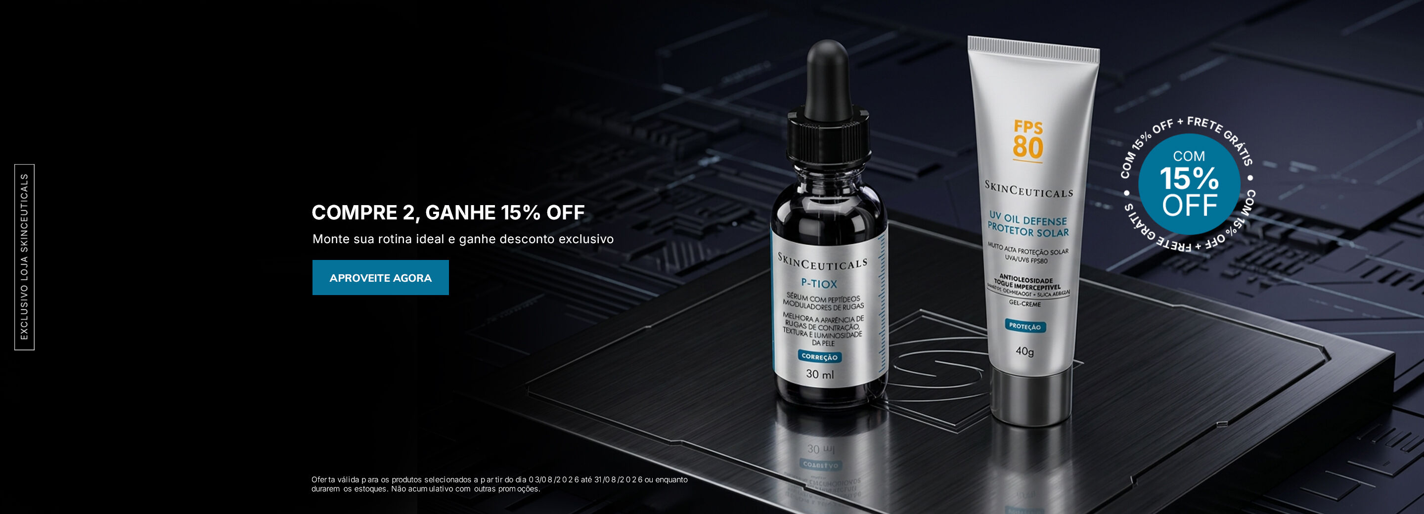 Compre 2 itens e ganhe 15% OFF | Compre 3 itens e ganhe 20% OFF