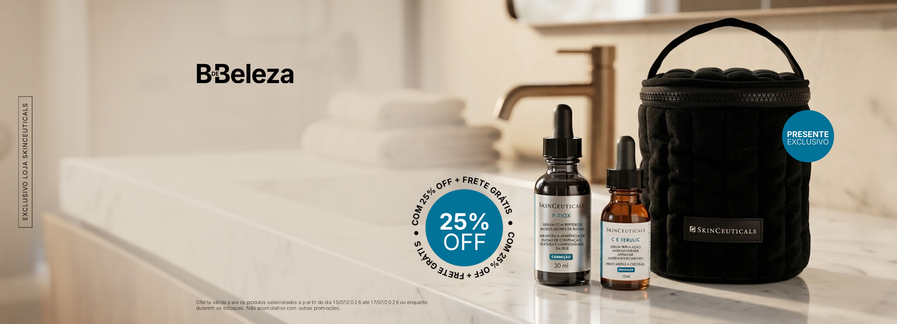 DUO P-TIOX + C E FERULIC com 25% OFF e ganhe + FRASQUEIRA + FRETE GRATIS