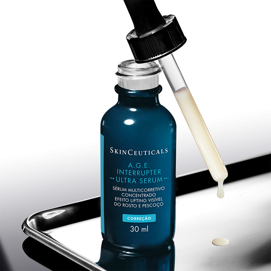 A.G.E Interrupter Ultra-Serum testado e aprovado por dermatologistas para proporcionar um efeito lifting visivel e reducao da flacidez.			