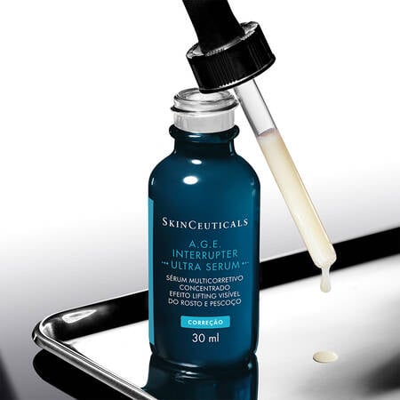 A.G.E Interrupter Ultra-Serum testado e aprovado por dermatologistas para proporcionar um efeito lifting visivel e reducao da flacidez.