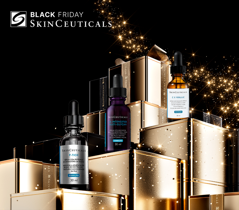Produtos de skincare em promocao com ate 30% OFF na Black Friday SkinCeuticals