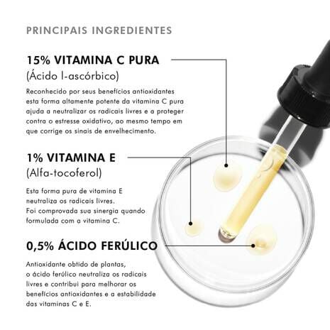 Serum facial com vitamina E e vitamina C pura C E Ferulic de SkinCeuticals