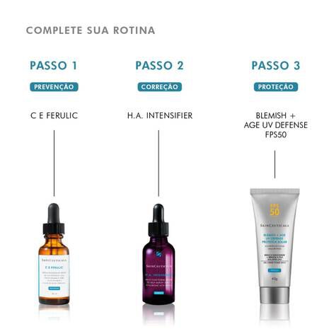 Rotina de skincare completa SkinCeuticals com Serum Antioxidante com vitamina C pura C E Ferulic