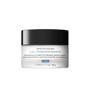 Creme antissinais A.G.E. Interrupter Advanced ajuda a reduzir linhas de expressao na testa.